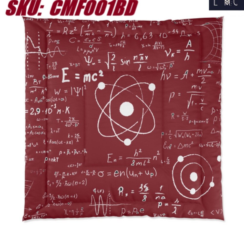 E=m/c2 Red Comforter